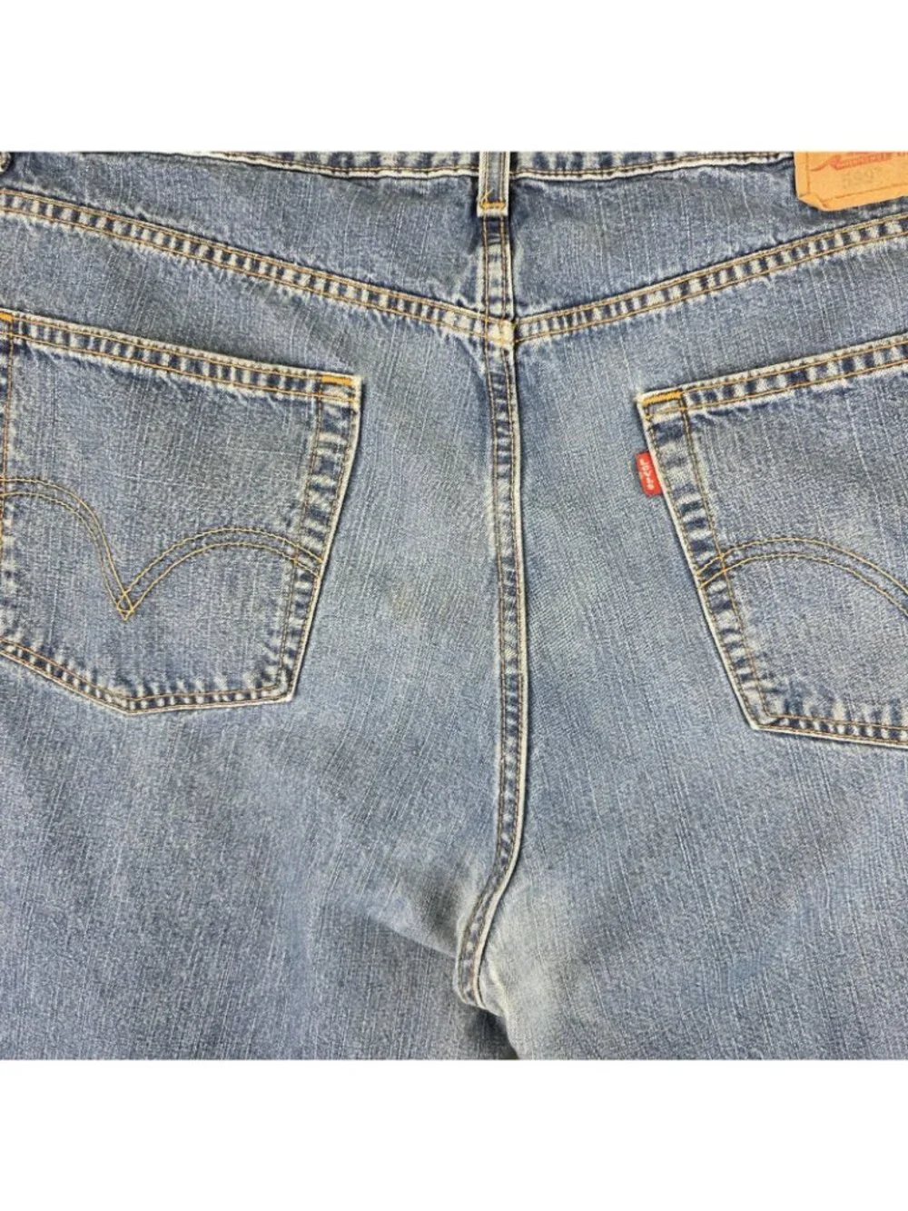 Levis 599 Giant Fit Jeans Mens 36x30 Blue Wide Leg High Rise Zip Fly Denim